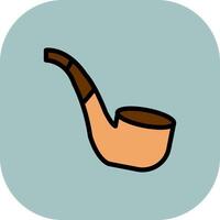 Smoking Pipe Line Filled Curve Icon vector