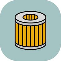 Oil Filter Line Filled Curve Icon vector