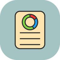 Pie Chart Line Filled Curve Icon vector