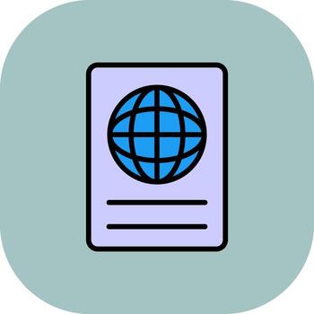 Passport Line Filled Curve Icon vector