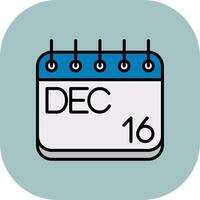 December Line Filled Curve Icon vector