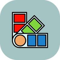 Colour Palette Line Filled Curve Icon vector