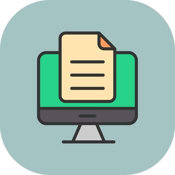 File Line Filled Curve Icon vector