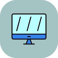 Computer Line Filled Curve Icon vector
