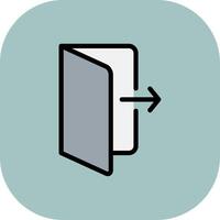 Logout Line Filled Curve Icon vector