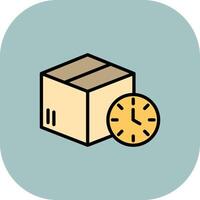 Delivery Time Line Filled Curve Icon vector
