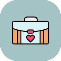 Suitcase Line Filled Curve Icon vector