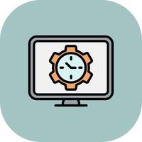 Time Management Line Filled Curve Icon vector