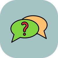 Question Line Filled Curve Icon vector