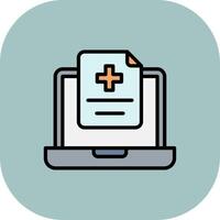 Online Reports Line Filled Curve Icon vector