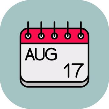 August Line Filled Curve Icon vector