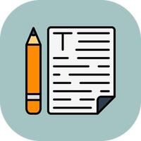 Copywriter Line Filled Curve Icon vector