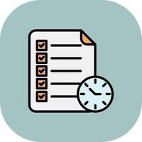 Checklist Line Filled Curve Icon vector