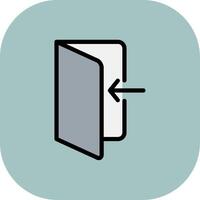 Logout Line Filled Curve Icon vector