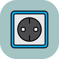 socket Line Filled Curve Icon vector