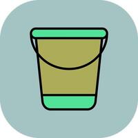 Water Bucket Line Filled Curve Icon vector