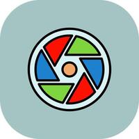 Shutter Line Filled Curve Icon vector