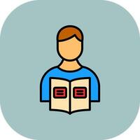 Homework Line Filled Curve Icon vector