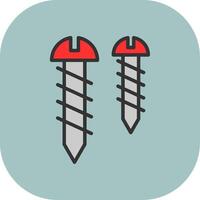 Screw Line Filled Curve Icon vector