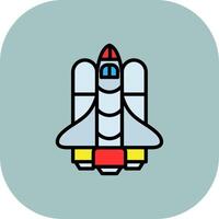 Spaceship Line Filled Curve Icon vector
