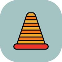 Traffic Cone Line Filled Curve Icon vector