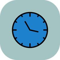 Clock Line Filled Curve Icon vector