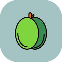 Apricot Line Filled Curve Icon vector