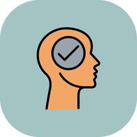 Head Line Filled Curve Icon vector