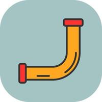 Pipe Line Filled Curve Icon vector