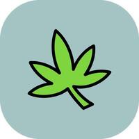 Weed Line Filled Curve Icon vector