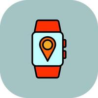 Smartwatch Line Filled Curve Icon vector
