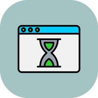 Waiting Line Filled Curve Icon vector