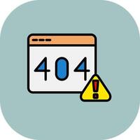 Error404 Line Filled Curve Icon vector