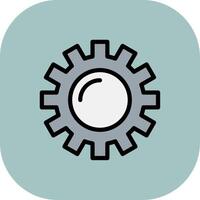Setting Line Filled Curve Icon vector