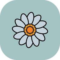 Daisy Line Filled Curve Icon vector