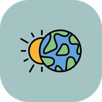 Eclipse Line Filled Curve Icon vector