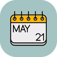May Line Filled Curve Icon vector
