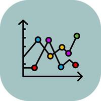 Multiple Line Graph Line Filled Curve Icon vector