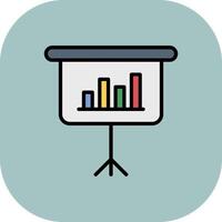 Presentation Line Filled Curve Icon vector
