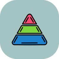 Pyramid Line Filled Curve Icon vector