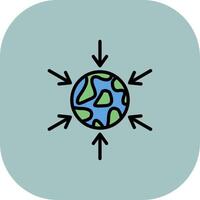 Gravity Line Filled Curve Icon vector