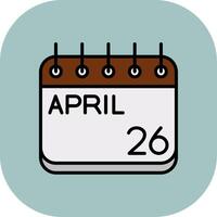 April Line Filled Curve Icon vector