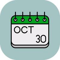 October Line Filled Curve Icon vector