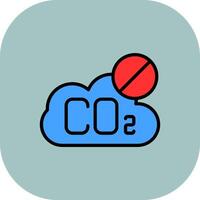 No CO2 Line Filled Curve Icon vector