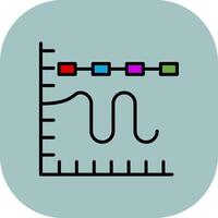 Multiple Trend Chart Line Filled Curve Icon vector