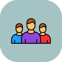 Team Line Filled Curve Icon vector