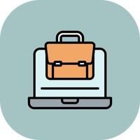 Suitcase Line Filled Curve Icon vector