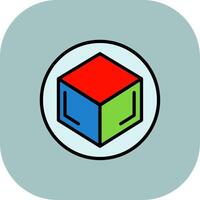 3D Line Filled Curve Icon vector
