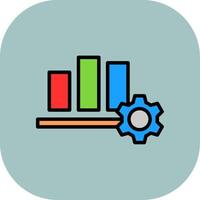 Bar Chart Line Filled Curve Icon vector