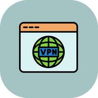 VPN Line Filled Curve Icon vector